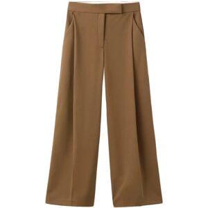 Mango Pleated Wide Leg Trousers 36 Brown 36 Mango Pleated Wide Leg Trousers 36 Brown 36