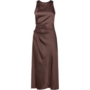 Mango A-Line Dress With Gathered Sides S Brown S Mango A-Line Dress With Gathered Sides S Brown S