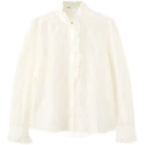 Mango Lyocell Blouse With Floral Embroidery XL Cream XL Mango Lyocell Blouse With Floral Embroidery XL Cream XL