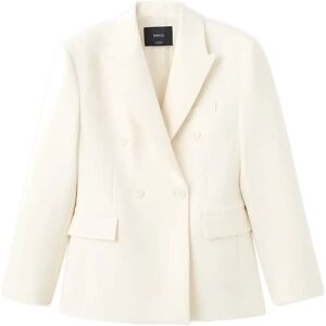 Mango Fitted Double-Breasted Blazer S Cream S Mango Fitted Double-Breasted Blazer S Cream S