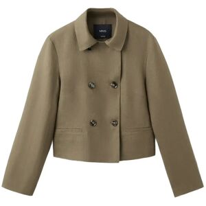 Mango Double-Breasted Linen Jacket L Khaki L Mango Double-Breasted Linen Jacket L Khaki L