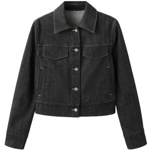 Mango Fitted Denim Jacket With Pockets S Black S Mango Fitted Denim Jacket With Pockets S Black S