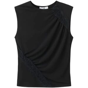 Mango Ruched Fitted Top XXS Black XXS Mango Ruched Fitted Top XXS Black XXS