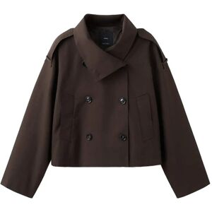 Mango Funnel Neck Cropped Trench Coat M Brown M Mango Funnel Neck Cropped Trench Coat M Brown M