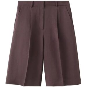 Mango Straight Linen Bermuda Shorts 36 Purple 36 Mango Straight Linen Bermuda Shorts 36 Purple 36