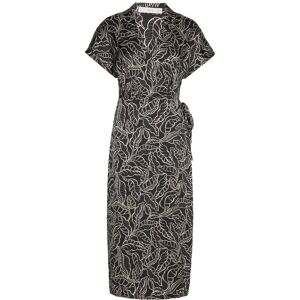 Mango Print Wrap Dress XS Black XS Mango Print Wrap Dress XS Black XS