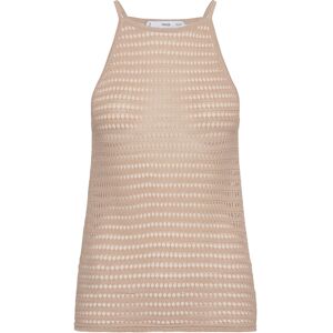 Mango Halter-Neck Knitted Top XS Beige XS Mango Halter-Neck Knitted Top XS Beige XS