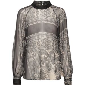 Mango Sheer Printed Blouse XS Black XS Mango Sheer Printed Blouse XS Black XS