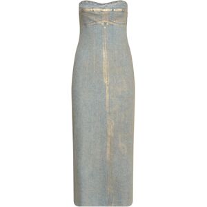 Mango Denim Foil Dress M Blue M Mango Denim Foil Dress M Blue M