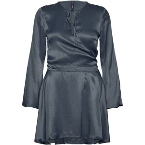Mango Wrapped Satin Dress S Blue S Mango Wrapped Satin Dress S Blue S