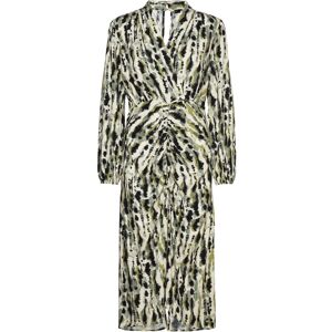 Mango Printed Dress With Ruffled Detail XS Cream XS Mango Printed Dress With Ruffled Detail XS Cream XS