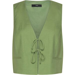 Mango Gilet With Tie Closure XS Green XS Mango Gilet With Tie Closure XS Green XS