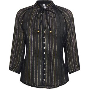Mango Striped Bow Blouse S Black S Mango Striped Bow Blouse S Black S