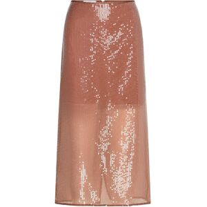Mango Sequin Midi Skirt L Brown L Mango Sequin Midi Skirt L Brown L