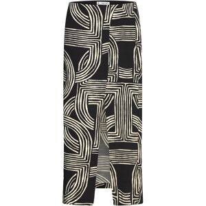 Mango Printed Skirt With Slit 38 Black 38 Mango Printed Skirt With Slit 38 Black 38