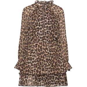 Mango Leopard-Print Flared Dress XS Brown XS Mango Leopard-Print Flared Dress XS Brown XS