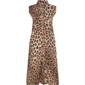 Mango Leopard-Print Shirt Dress L Brown L Mango Leopard-Print Shirt Dress L Brown L
