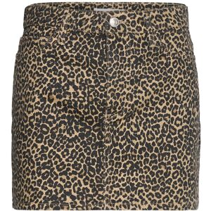 Mango Leopard-Print Denim Mini-Skirt XS Brown XS Mango Leopard-Print Denim Mini-Skirt XS Brown XS