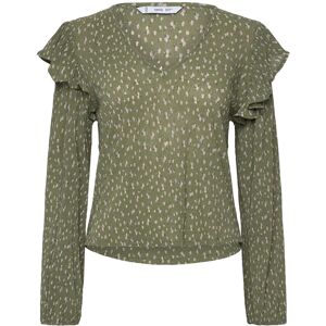 Mango Ruffles Printed Blouse XS Green XS Mango Ruffles Printed Blouse XS Green XS