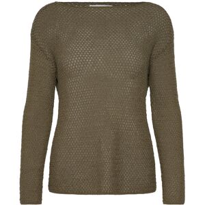 Mango Openwork Knitted Boat-Neck Sweater XS Khaki XS Mango Openwork Knitted Boat-Neck Sweater XS Khaki XS