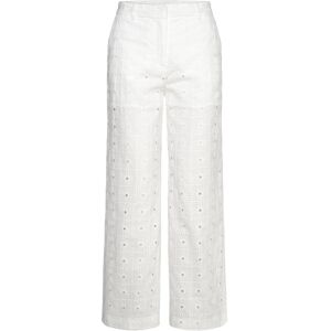 Mango Straight-Fit Embroidered Cotton Trousers 40 White 40 Mango Straight-Fit Embroidered Cotton Trousers 40 White 40