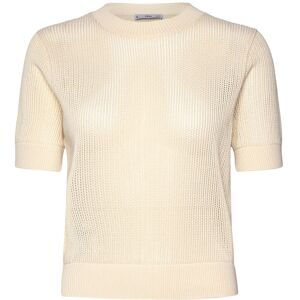 Mango Short-Sleeved Openwork Knitted Sweater L Beige L Mango Short-Sleeved Openwork Knitted Sweater L Beige L