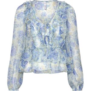 Mango Floral Ruffled Blouse XS Blue XS Mango Floral Ruffled Blouse XS Blue XS