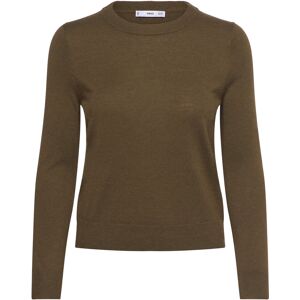 Mango Wool-Blend Round-Neck Sweater XS Khaki XS Mango Wool-Blend Round-Neck Sweater XS Khaki XS