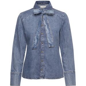 Mango Denim Shirt With Bow XS Blue XS Mango Denim Shirt With Bow XS Blue XS