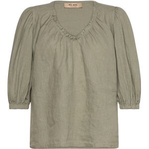 MOS MOSH Mmtaissa Linen Blouse XS Khaki XS MOS MOSH Mmtaissa Linen Blouse XS Khaki XS