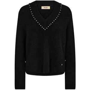 MOS MOSH Mmzora V-Neck Bead Knit XS Black XS MOS MOSH Mmzora V-Neck Bead Knit XS Black XS