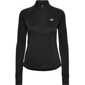 New Balance Dame T-Shirt Heat Grid Halfzip XL - Svart New Balance Dame T-Shirt Heat Grid Halfzip XL - Svart