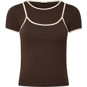 NOISY MAY Nmkerry S/S Double Layer Top /Tnt14 L Brown L NOISY MAY Nmkerry S/S Double Layer Top /Tnt14 L Brown L