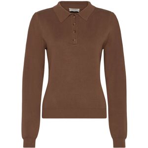 NORR Als Polo Knit Top 36 Brown 36 NORR Als Polo Knit Top 36 Brown 36