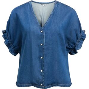 Object Objframe 2/4 V-Neck Re Top Noos 40 Blue 40 Object Objframe 2/4 V-Neck Re Top Noos 40 Blue 40