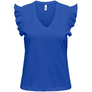 ONLY Onlmay Life S/S Frill V-Neck Top Box Jrs M Blue M ONLY Onlmay Life S/S Frill V-Neck Top Box Jrs M Blue M