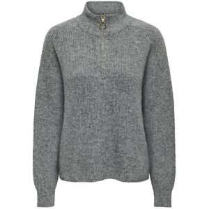 ONLY Onltokyo Solid L/S Zip Pullover Knt Noos M Grey M ONLY Onltokyo Solid L/S Zip Pullover Knt Noos M Grey M