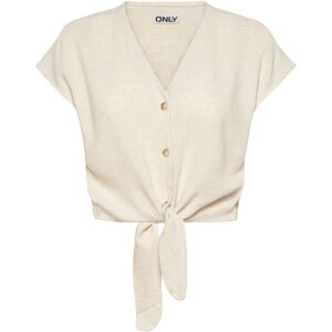 ONLY Onlsiesta Ss Knot Lin Bl Shirt Pnt Noos XS Cream XS ONLY Onlsiesta Ss Knot Lin Bl Shirt Pnt Noos XS Cream XS
