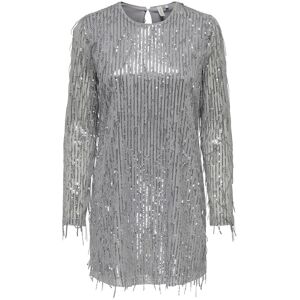 ONLY Onlanika Spacy Ls Short Dress Wvn S Silver S ONLY Onlanika Spacy Ls Short Dress Wvn S Silver S