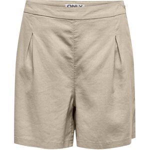 ONLY Onlcaro Hw Linen Bl Pleat Shorts Cc Pnt S Beige S ONLY Onlcaro Hw Linen Bl Pleat Shorts Cc Pnt S Beige S
