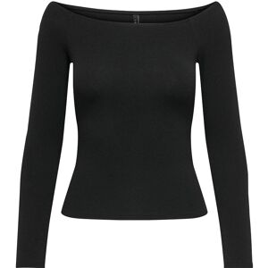 ONLY Onlglamour L/S Boat Neck Top Box Cc Jrs XL Black XL ONLY Onlglamour L/S Boat Neck Top Box Cc Jrs XL Black XL