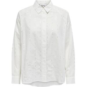 ONLY Onlminna Grace Ls Detail Shirt Wvn M White M ONLY Onlminna Grace Ls Detail Shirt Wvn M White M
