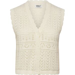 ONLY Onlirina V-Neck Button Vest Knt Noos XL Cream XL ONLY Onlirina V-Neck Button Vest Knt Noos XL Cream XL