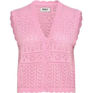ONLY Onlirina V-Neck Button Vest Knt Noos XL Pink XL ONLY Onlirina V-Neck Button Vest Knt Noos XL Pink XL
