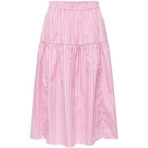 ONLY Onlloris Striped Midi Elastic Skirt Wvn XL White XL ONLY Onlloris Striped Midi Elastic Skirt Wvn XL White XL