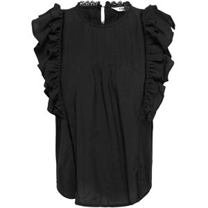 ONLY Onlluna Sl Frill Top Wvn M Black M ONLY Onlluna Sl Frill Top Wvn M Black M