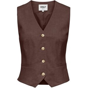 ONLY Onlsiesta S/L Linen Bl Vest Tlr 36 Brown 36 ONLY Onlsiesta S/L Linen Bl Vest Tlr 36 Brown 36