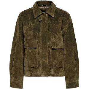 ONLY Onlkaia Real Suede Jacktet Otw XS Khaki XS ONLY Onlkaia Real Suede Jacktet Otw XS Khaki XS