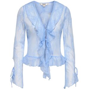 ONLY Onlcalibea L/S Ruffle Top Wvn Ex XS Blue XS ONLY Onlcalibea L/S Ruffle Top Wvn Ex XS Blue XS