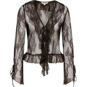 ONLY Onlcalibea L/S Ruffle Top Wvn Ex L Brown L ONLY Onlcalibea L/S Ruffle Top Wvn Ex L Brown L